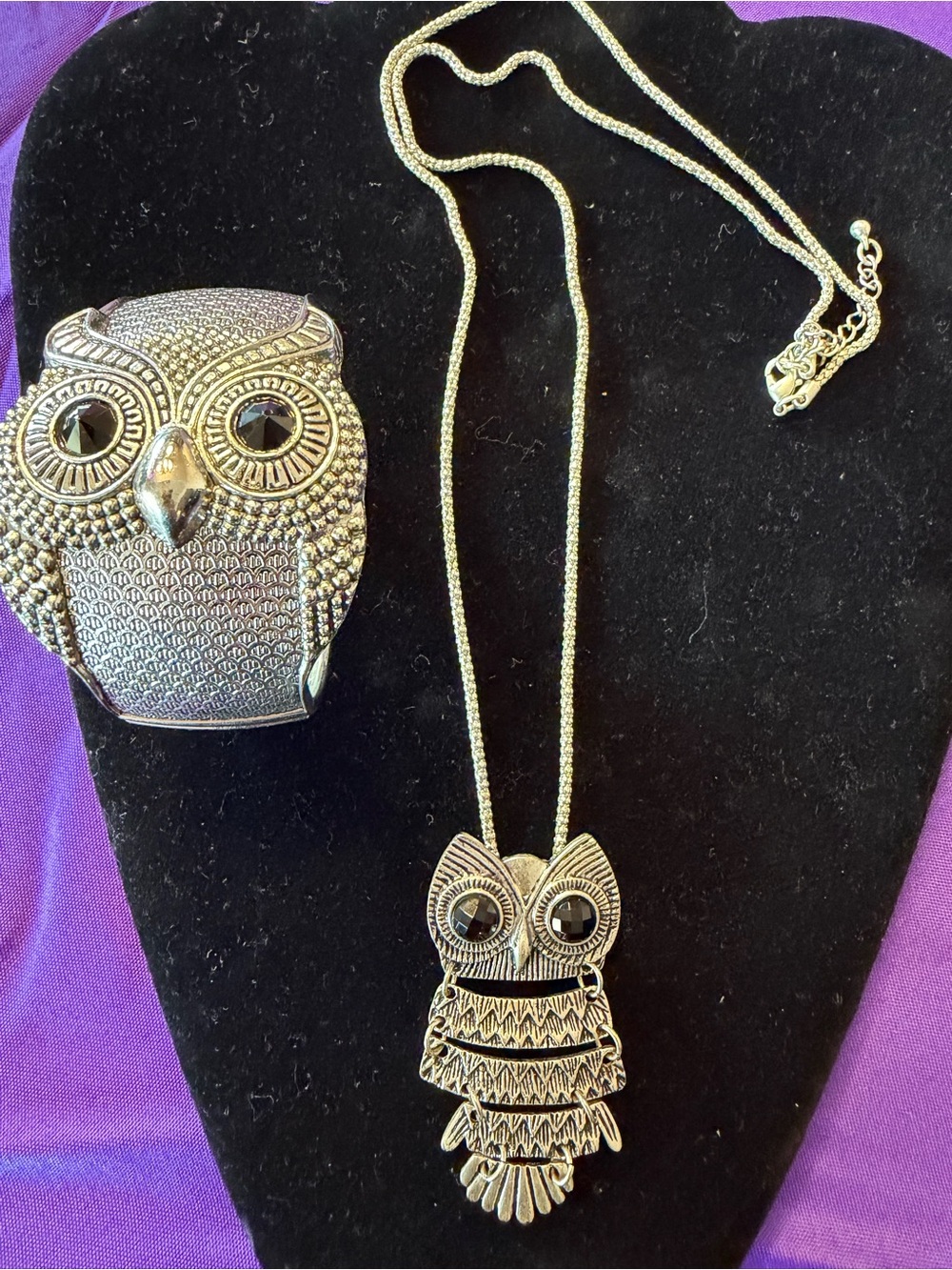 Park Lane Hooty Owl Necklace & Bracelet Set Retired Silver Tone Orig. $154